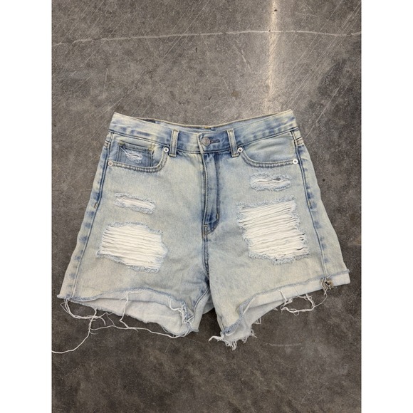 American Eagle Outfitters Pants - American Eagle Mom Denim Shorts Distressed Womens 2 Blue Cutoff Thrashed